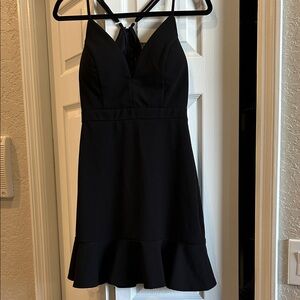 Emerald Sundae Black Halter Dress